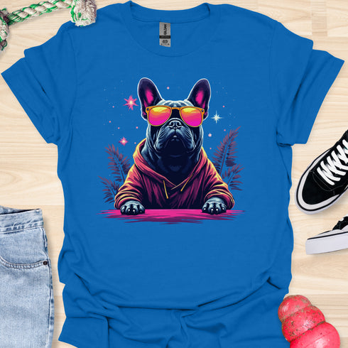 Retro Frenchie with Sunglasses - V3 - Retro Three T-Shirt